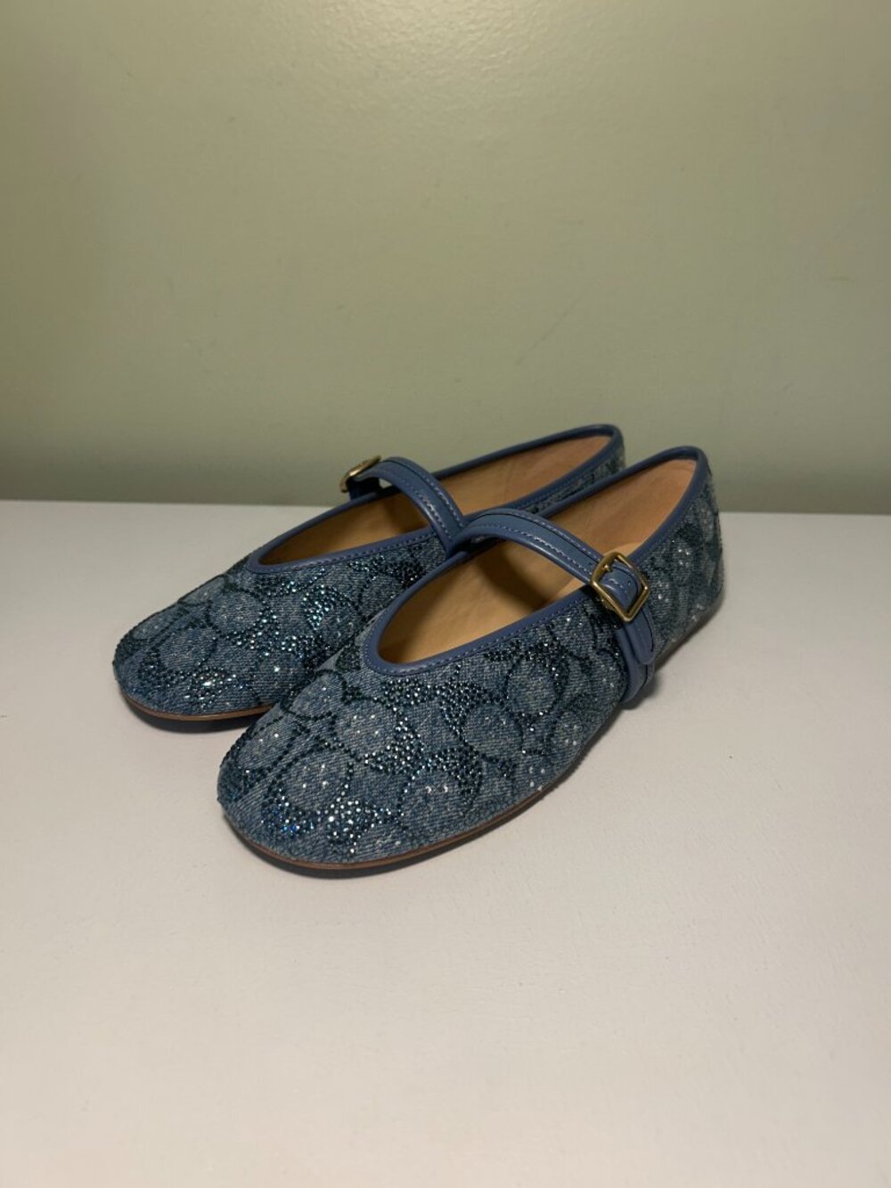 Coach Women's Mary Jane In Crystal Signature Denim - Picture 2 of 16